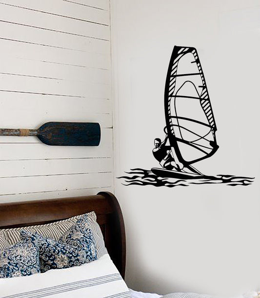 Vinyl Wall Decal Windsurfing Water Sports Windsurfer Beach Style Stickers 2456ig