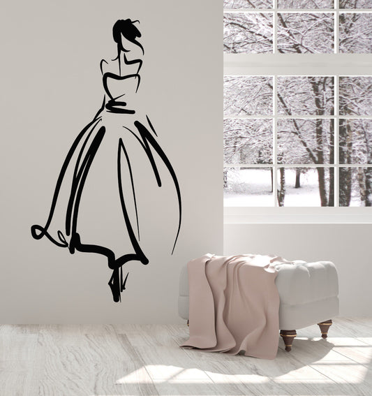 Autocollant mural en vinyle princesse belle dame, autocollants de mariée pour Salon de mariage (2460ig)