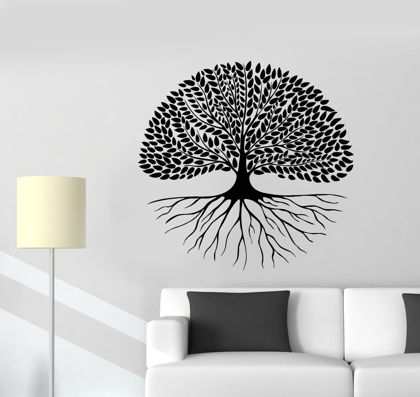 Autocollant mural en vinyle, arbre généalogique, branches naturelles, feuilles (2467ig)