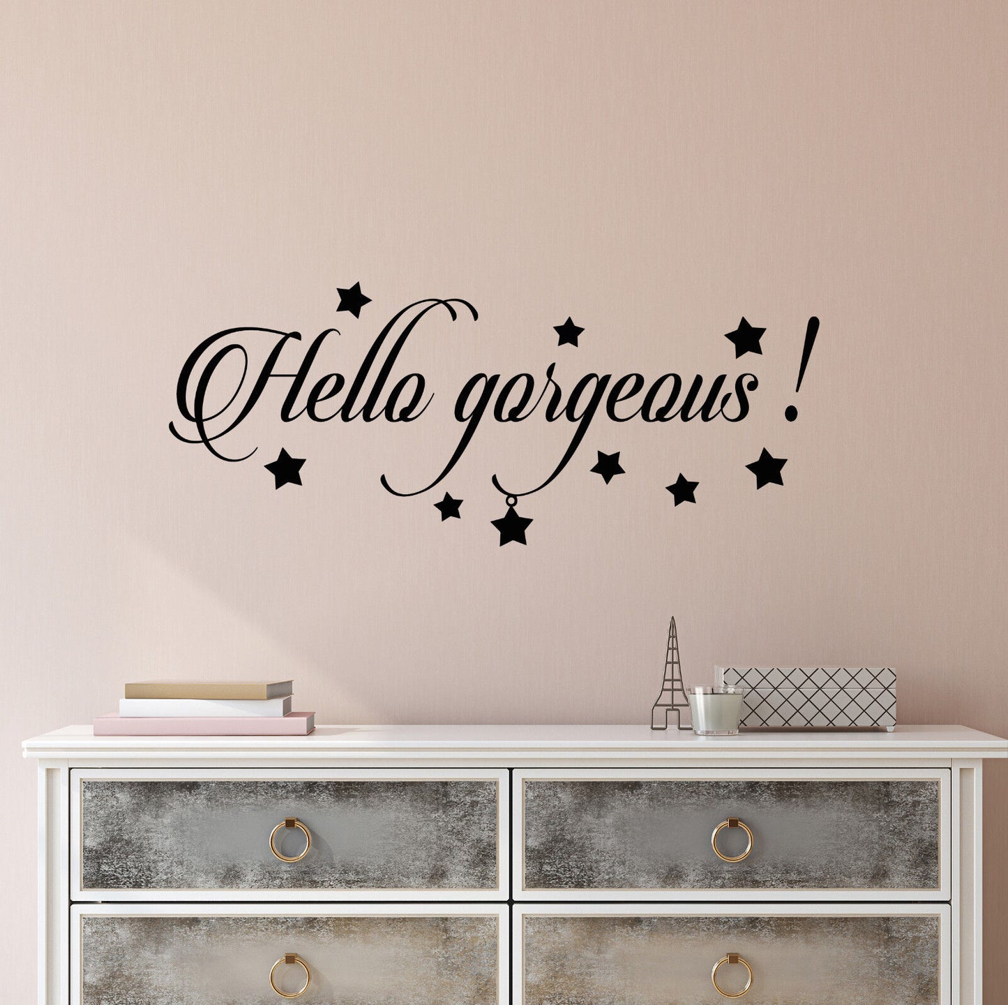 Vinyl Wall Decal Stickers Motivation Quote Words Hello Gorgeous Inspiring 2483ig