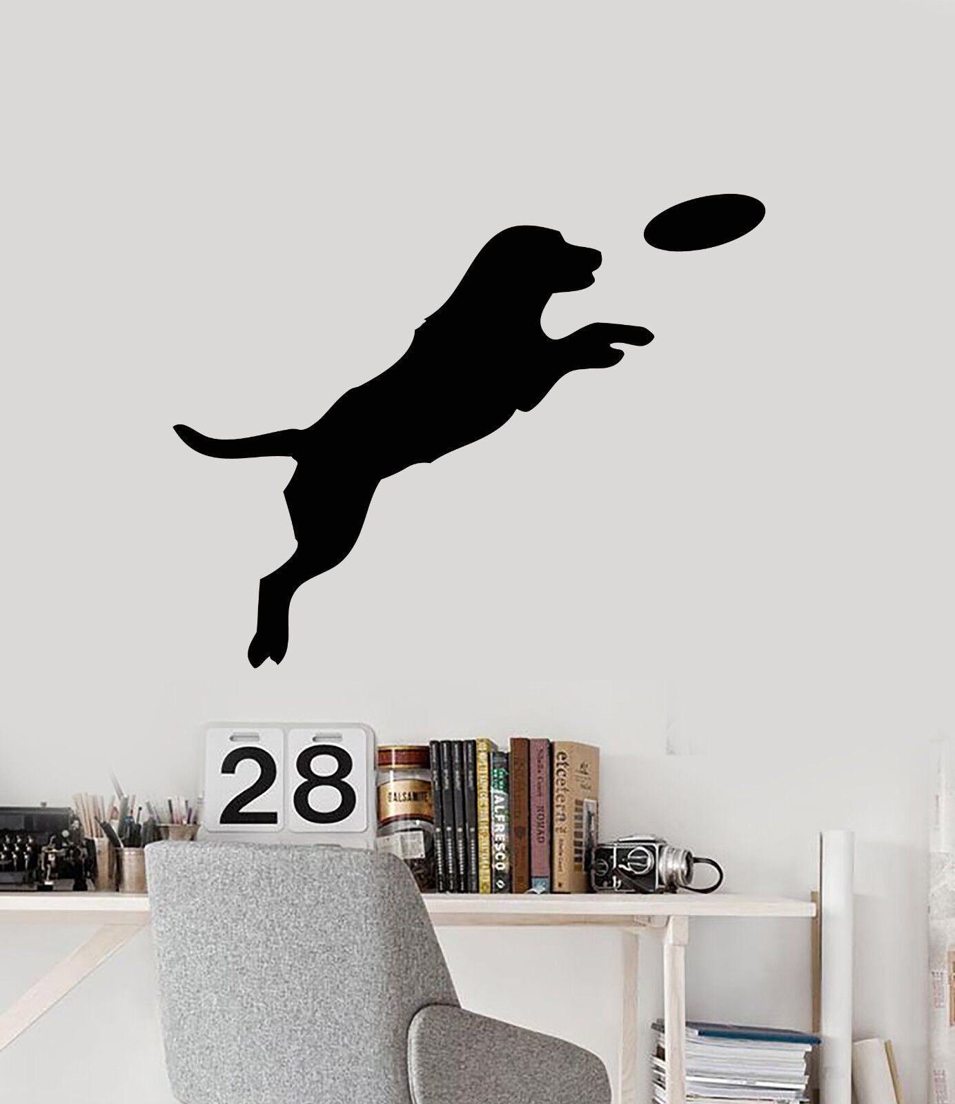 Autocollant mural en vinyle pour chiot, chien, animal domestique, jeu d'animaux (2498ig)