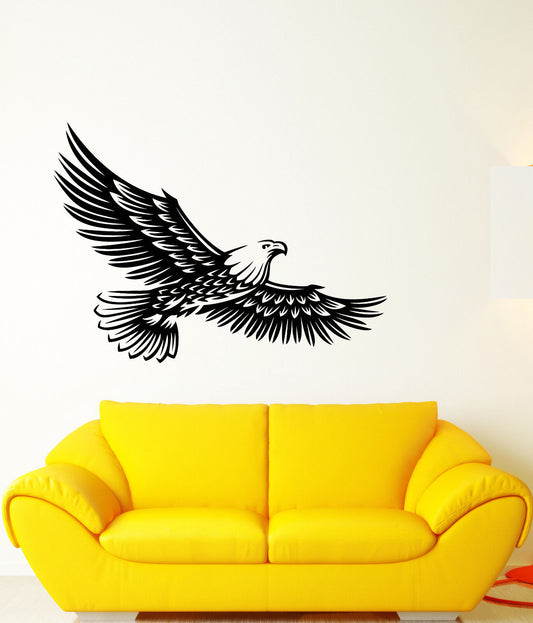 Autocollant mural en vinyle, oiseau américain patriotique, pygargue à tête blanche, autocollants américains (2512ig)