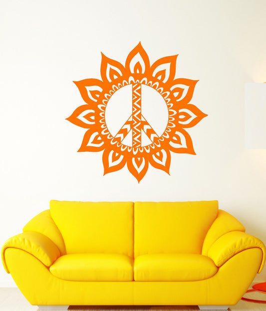 Wandtattoo Sonne Symbol des Friedens Hippie Mandala Vinyl Aufkleber (2546ig)