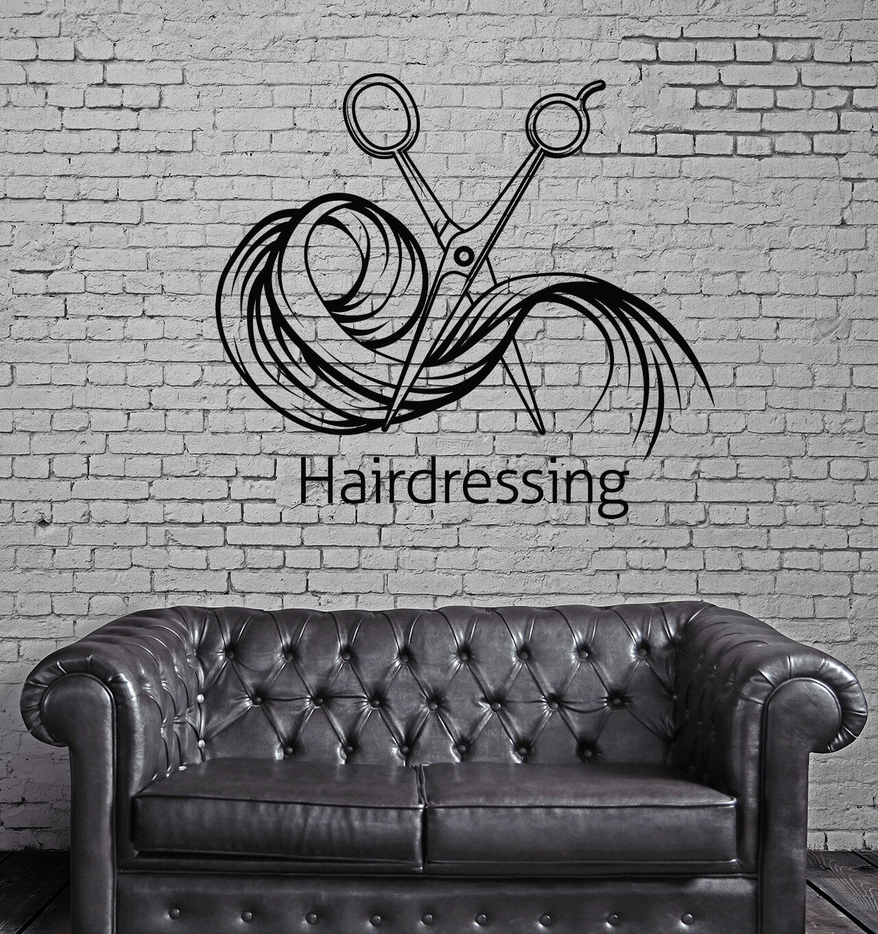 Wandtattoo Friseursalon Werkzeuge Friseursalon Wandtattoo Friseursalon (n836)