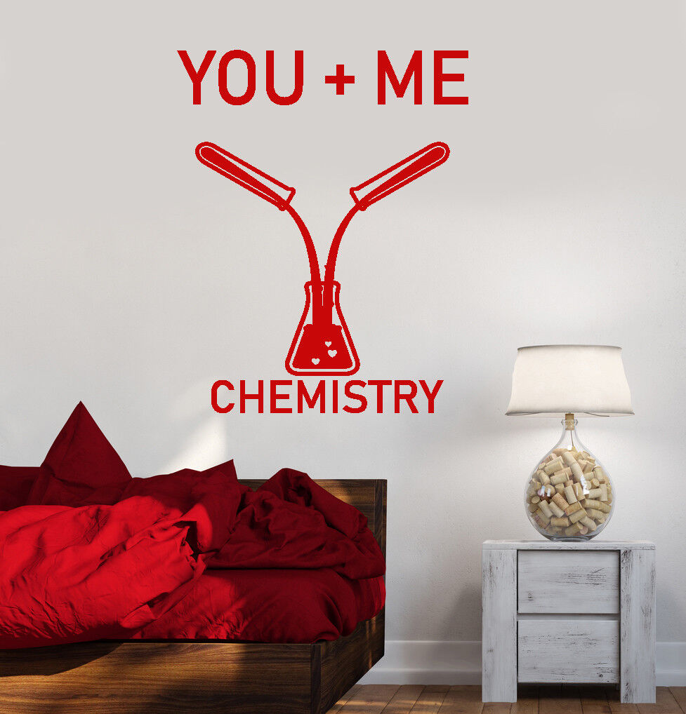 Autocollant mural en vinyle You + Me, chimie, mots d'amour romantiques, autocollants en Tube (2568ig)