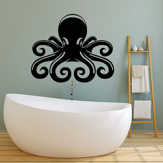 Vinyl Wall Decal Sea Ocean Octopus Cartoon Nautical Stickers (2574ig)