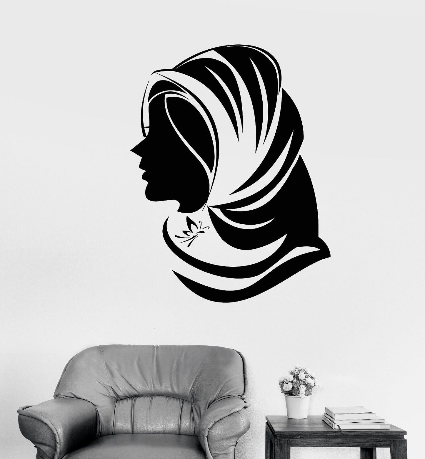 Vinyl Wall Decal Islam Muslim Clothes Shop Girl Hijab Stickers (2577ig)