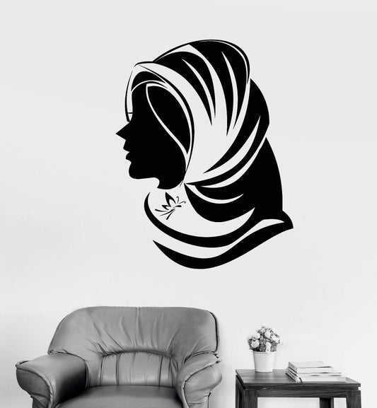 Autocollant mural en vinyle pour boutique de vêtements musulmans, autocollants Hijab pour filles (2577ig)