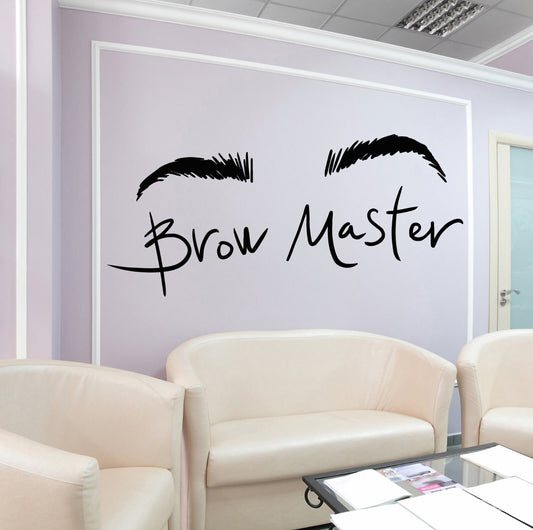 Vinyl Wall Decal Eyebrows Brow Master Beauty Salon Stickers (2581ig)