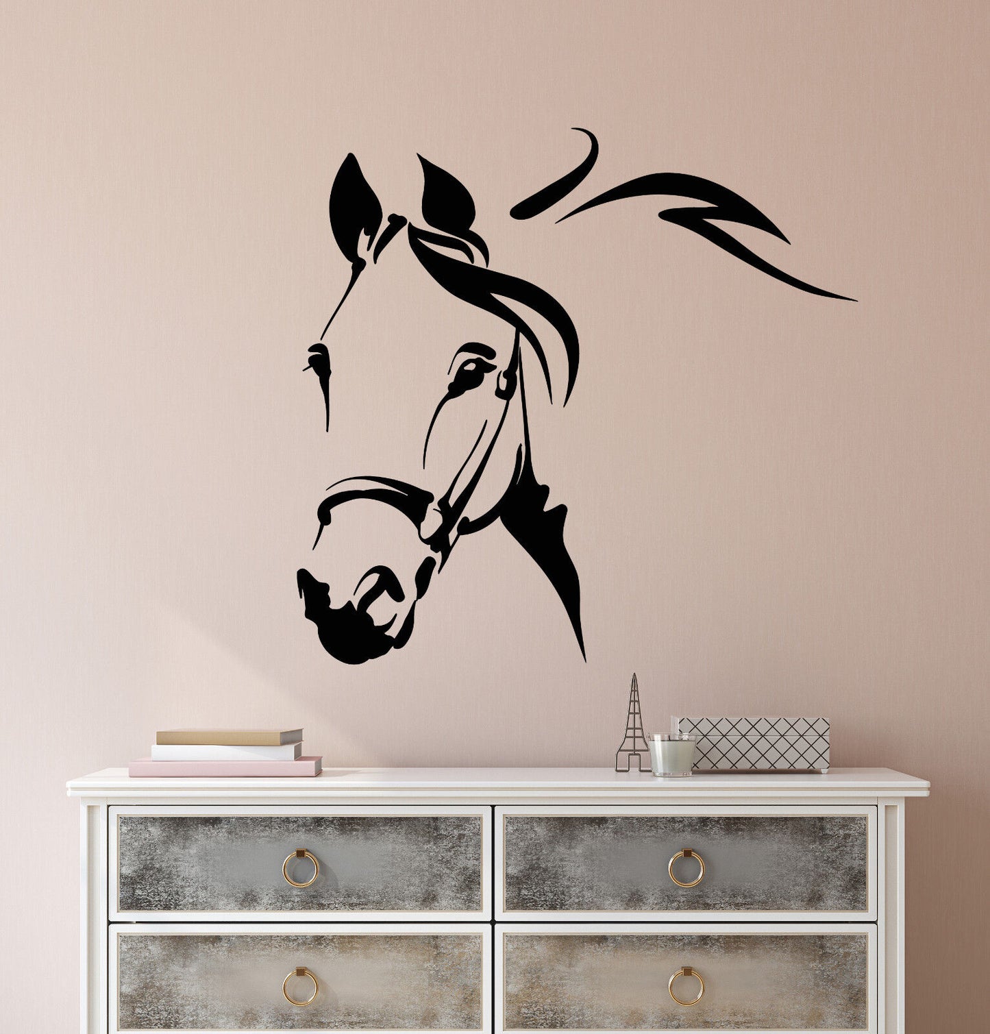 Vinyl Wall Decal Abstract Horse Head Animal Pet Stickers (2591ig)