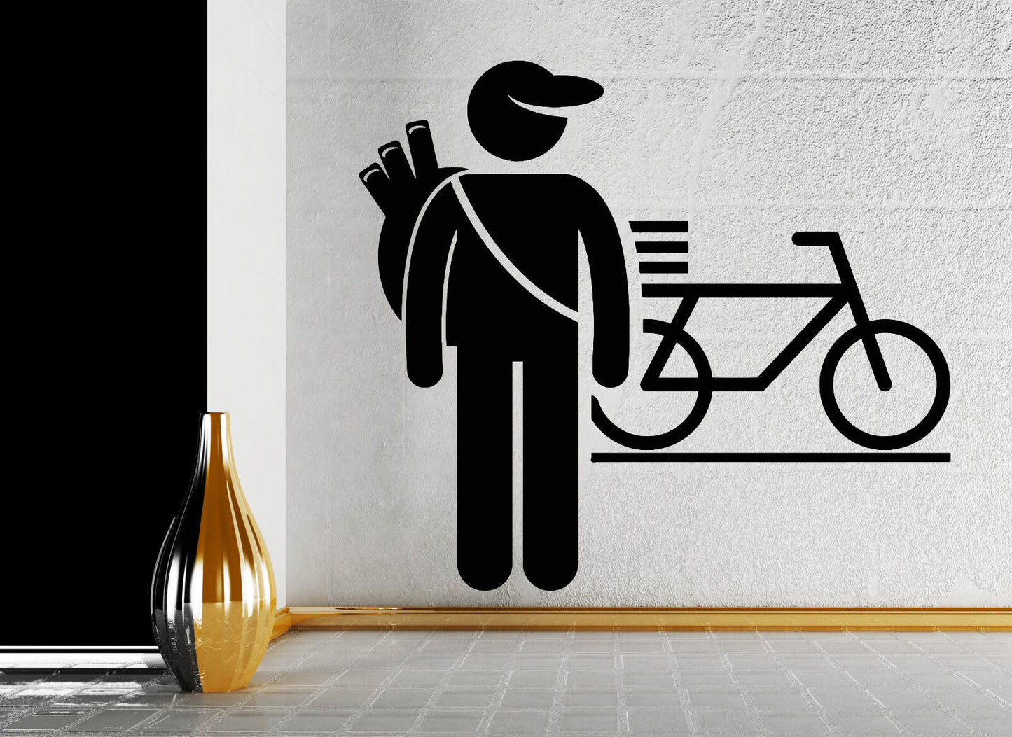 Wall Vinyl Decal Delivery Jobs Occupations Postman Courier Careers Decor (n853)