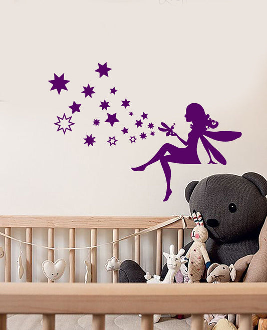 Wandtattoo Fee Sterne Zauberhaft Fantasy Kinderzimmer Wandsticker Vinyl 2665ig