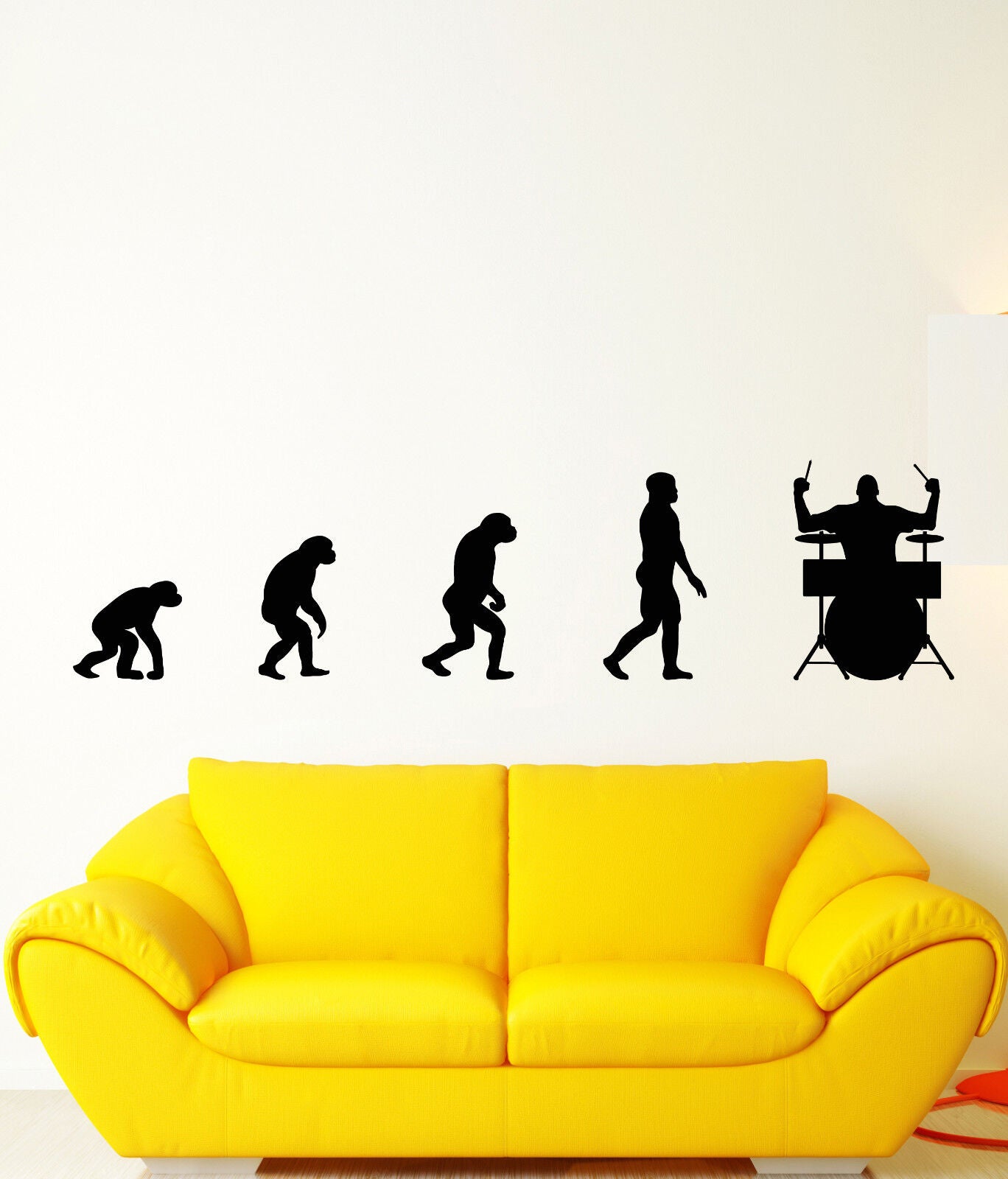 Vinyl Wall Decal Evolution Of Man Drummer Music Musician Stickers (2679ig)