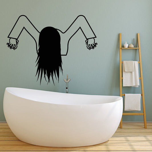 Vinyl Wall Decal Horror Movie Character Funny Halloween Girl Stickers (2689ig)