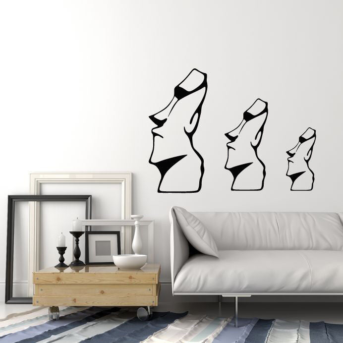 Vinyl Wall Decal Ancient Statue Moai Easter Island Stickers (2777ig)