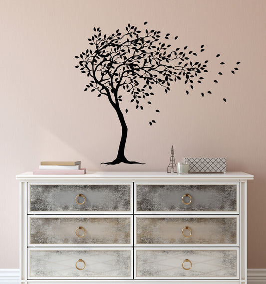 Vinyl Wall Decal Beautiful Tree Branches Leaves Nature Stickers (2780ig)