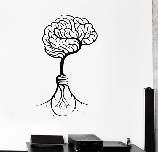 Vinyl Wall Decal Brain Creative Idea Bulb Teamwork Stickers (2783ig)