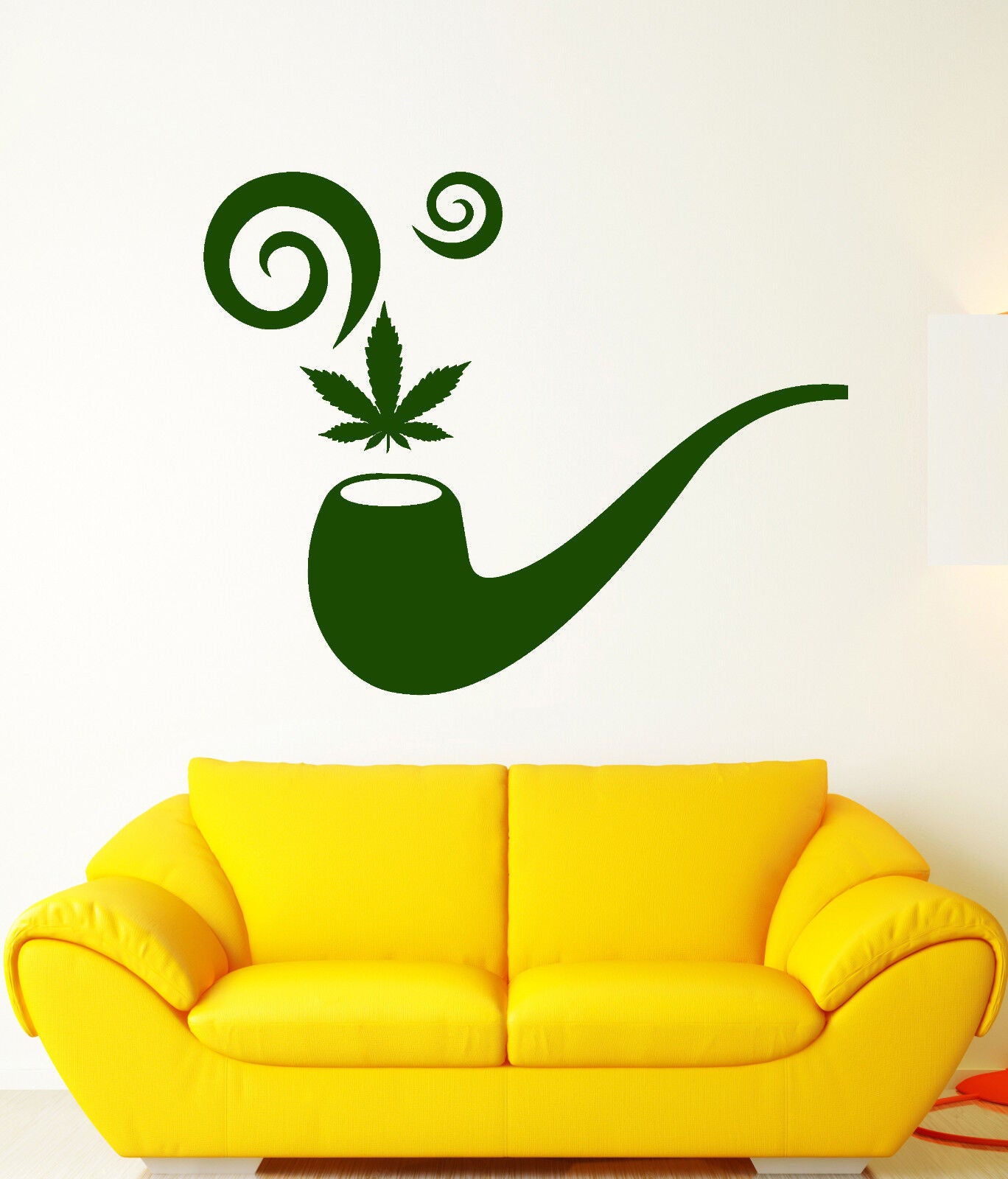 Vinyl Wall Decal Smoking Pipe Hemp Cannabis Hash Smoke Stickers (2784ig)