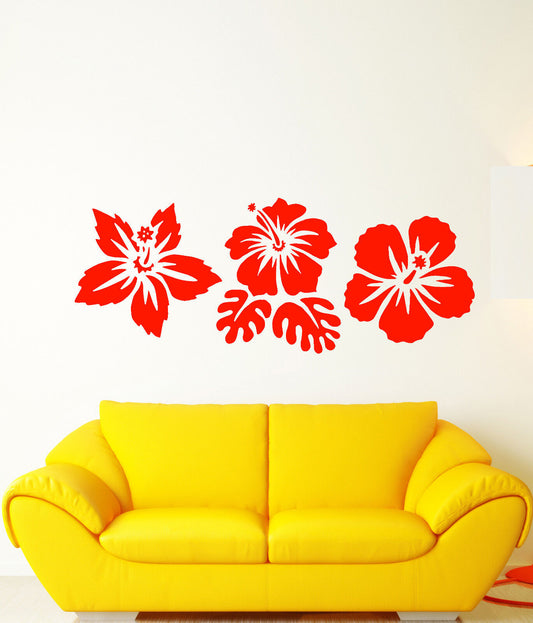 Vinyl Wall Decal Exotic Flowers Buds Beach Style Stickers (2829ig)