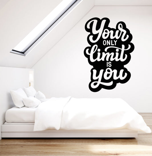 Wandaufkleber mit motivierendem Zitat „Your Is Limit Only You“ aus Vinyl (2849ig)