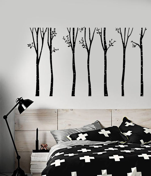 Vinyl Wall Decal Birch Trees Nature Forest Home Interior Stickers (2853ig)