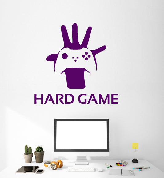 Vinyl Wall Decal Video Hard Game Gamer Player Joystick Hand Stickers (2928ig)