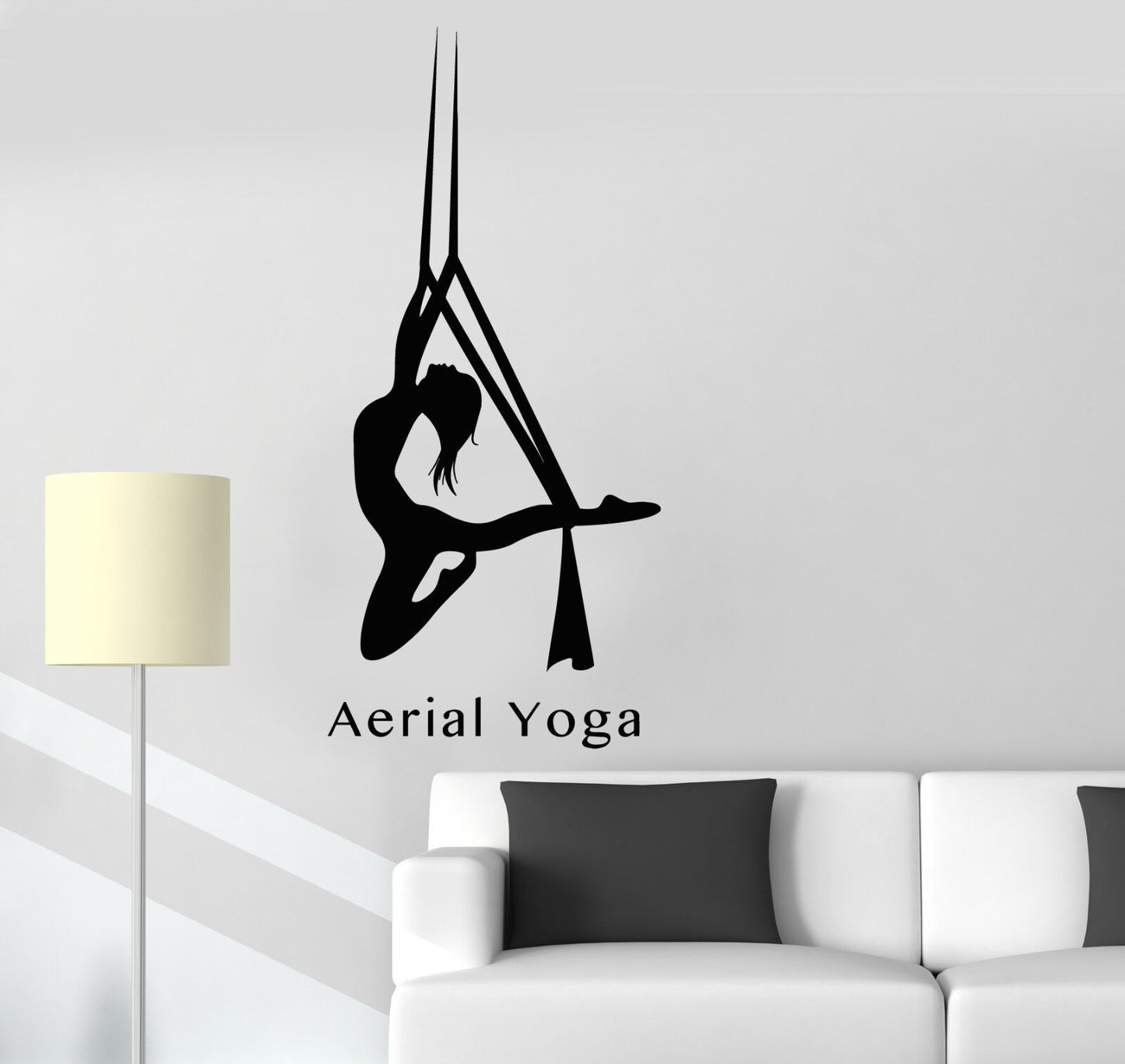 Vinyl Wall Decal Signboard Logo Aerial Yoga Girl Beauty Health Stickers (2943ig)