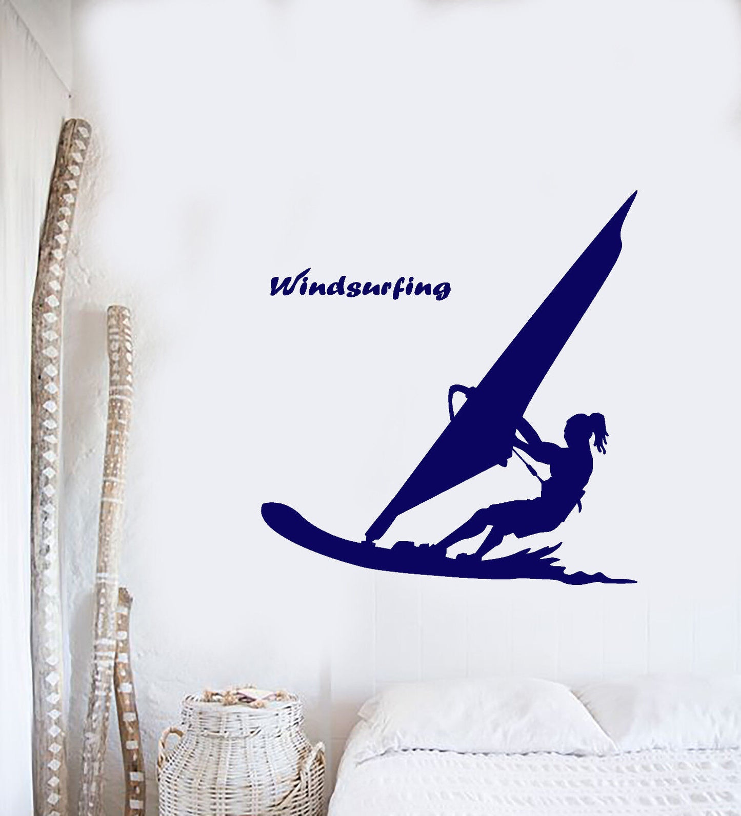 Vinyl Wall Decal Water Sports Windsurfing Surfer Beach Style Stickers (2945ig)