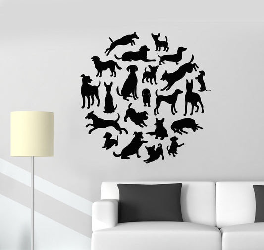 Autocollant mural en vinyle, 2984ig, pour maison, animaux, magasin, chiens, chiots