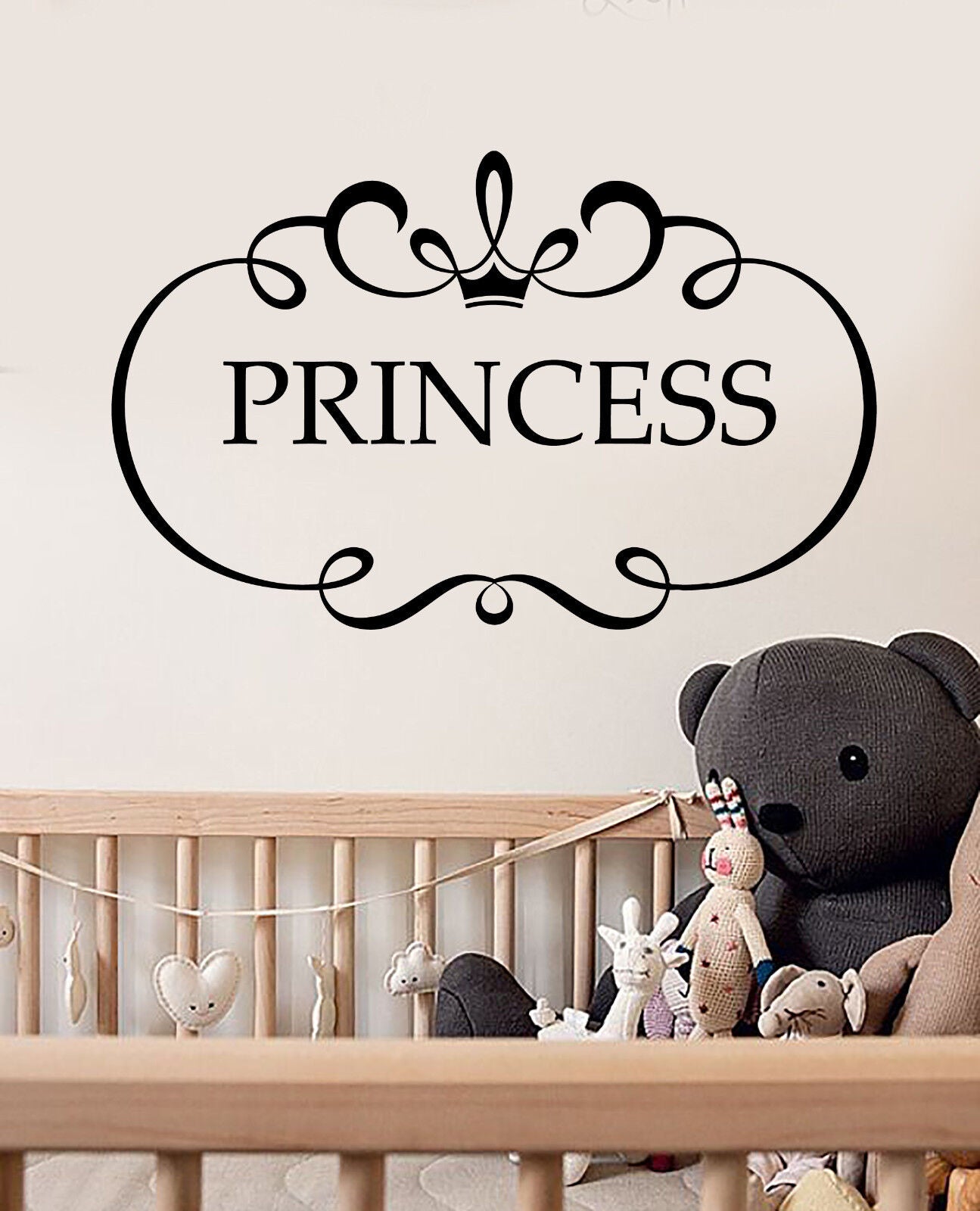 Autocollant mural en vinyle avec Logo de mot pour petite princesse, autocollants pour chambre d'enfant (2988ig)