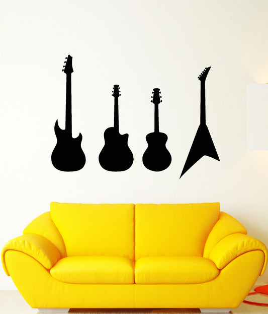 Autocollant mural en vinyle pour joueur de guitare électrique, autocollant de musicien Rock Star (2994ig)