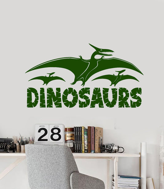 Autocollant mural en vinyle dinosaures Jurassic Park Logo autocollants pour chambre d'enfant (2999ig)