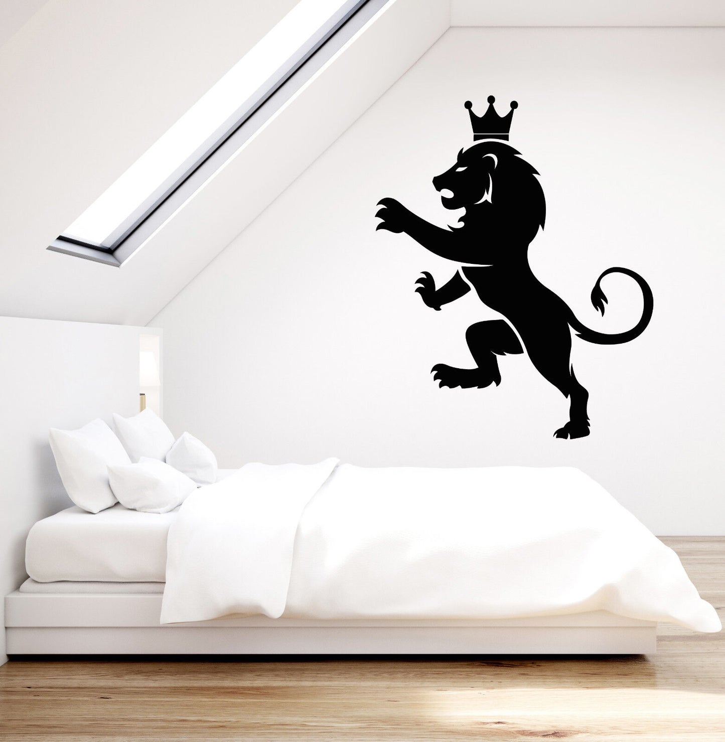 Vinyl Wall Decal Lion King Crown Symbol Blazon Animal Stickers (3001ig)