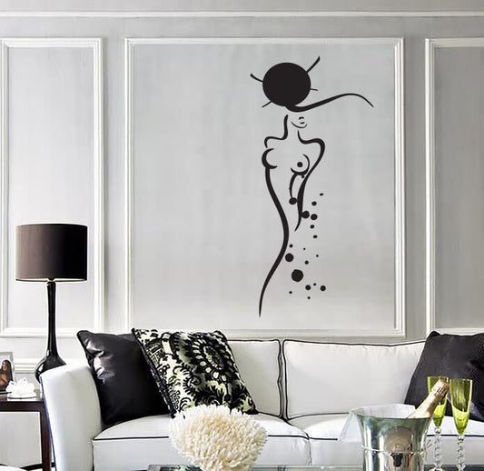 Large Vinyl Decal Wall Sticker Beautiful Women Slim Silhouette (n894)