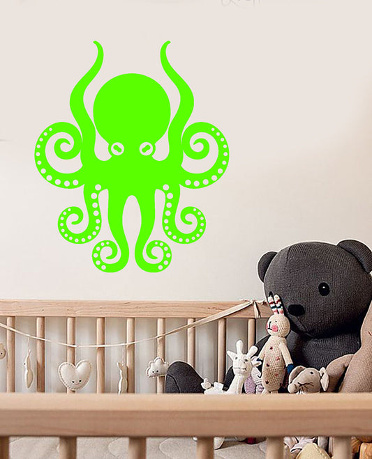 Vinyl Wall Decal Sea Animal Cartoon Octopus For Children's Room Stickers 3016ig