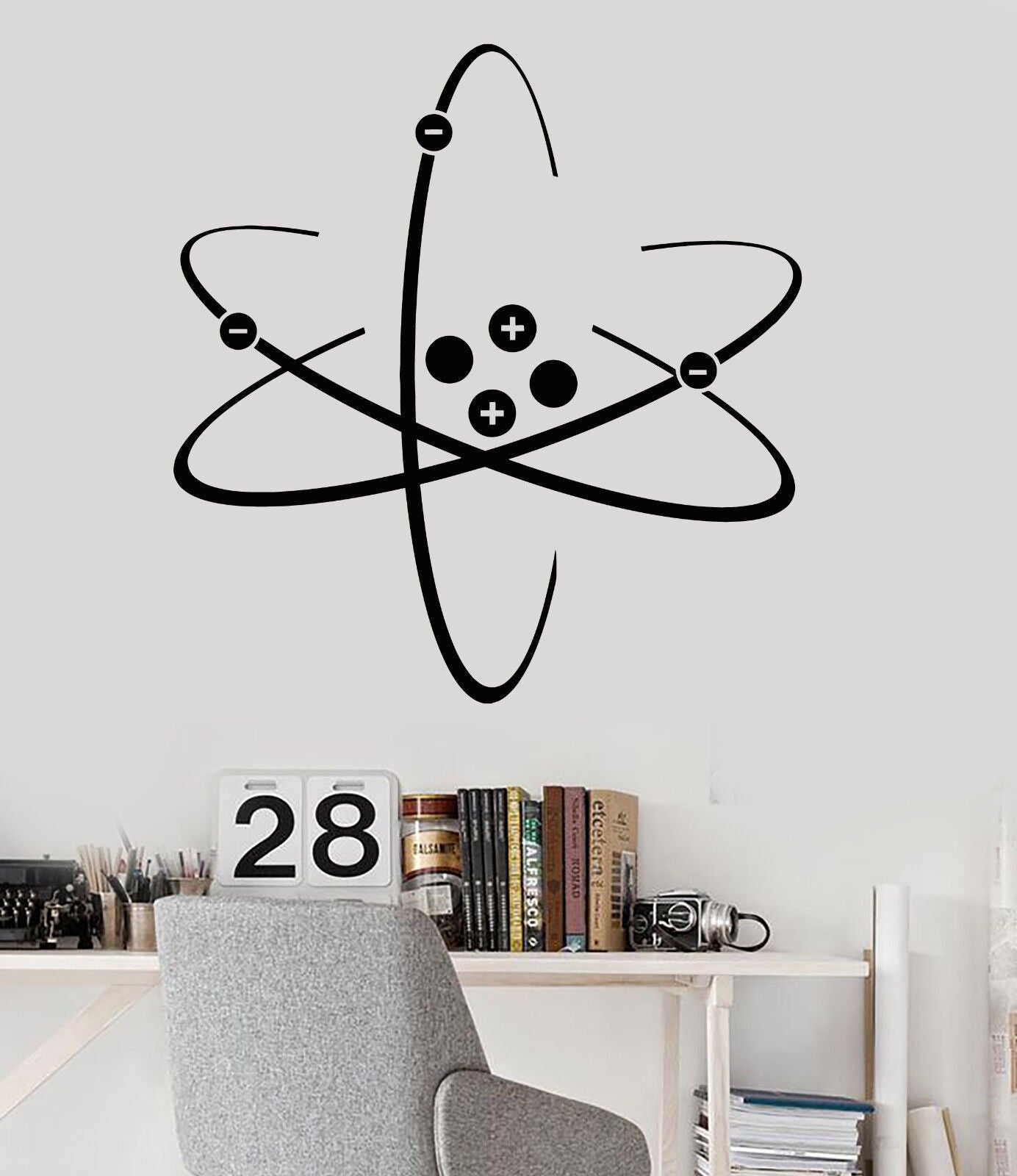 Atomic Structure Sticker Vinyl Wall Decal Lab School Laboratory Atom Science Stickers (3019ig ...