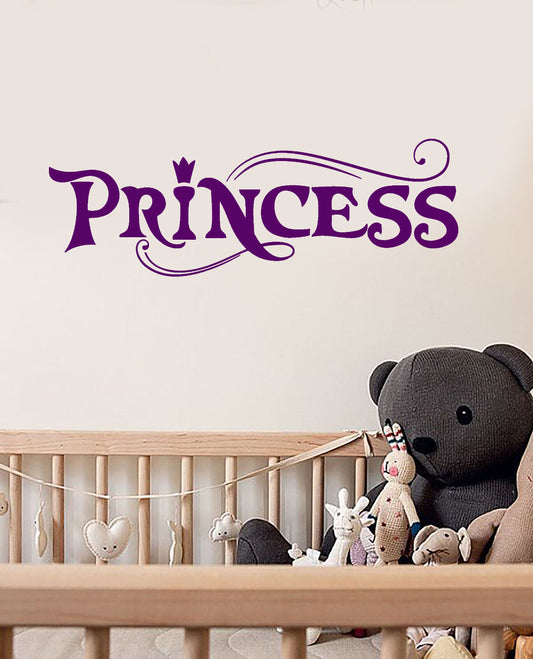 Vinyl Wall Decal Little Princess Word Logo Girl's Room Quote Stickers (3056ig)