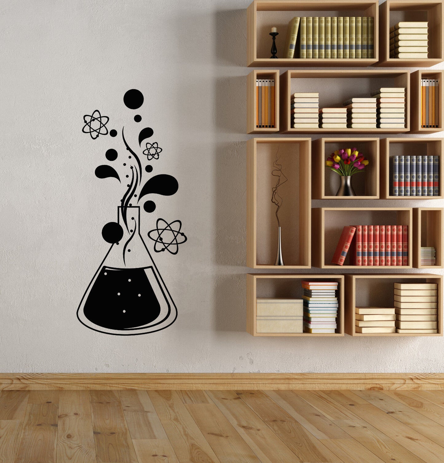 Vinyl Wall Decal Chemistry Science Atom Molecules For School Stickers (3106ig)