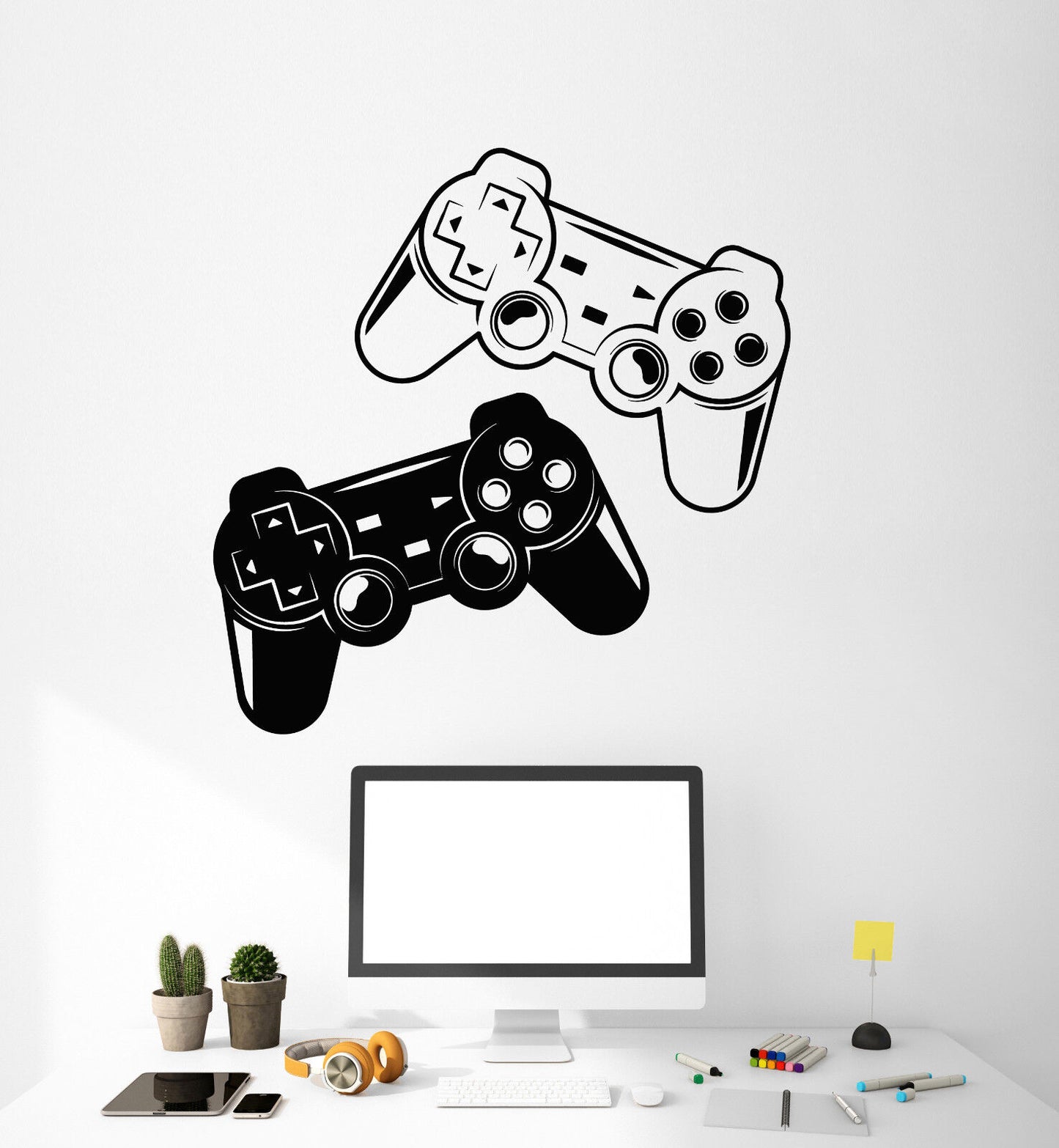 Autocollant mural en vinyle pour jeu vidéo, Joystick, décoration de salle, autocollants (3116ig)