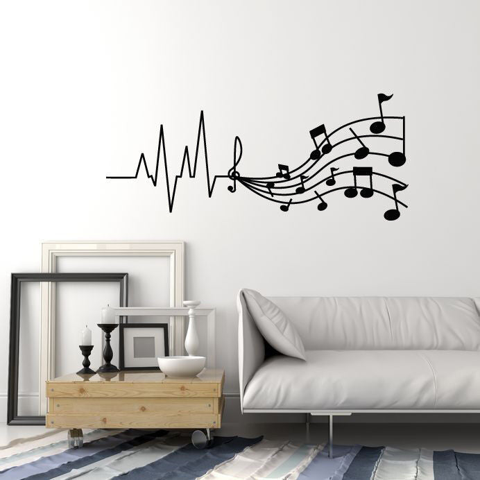 Vinyl Wall Decal Melody Sound Musical Notes Music Store Stickers (3122ig)