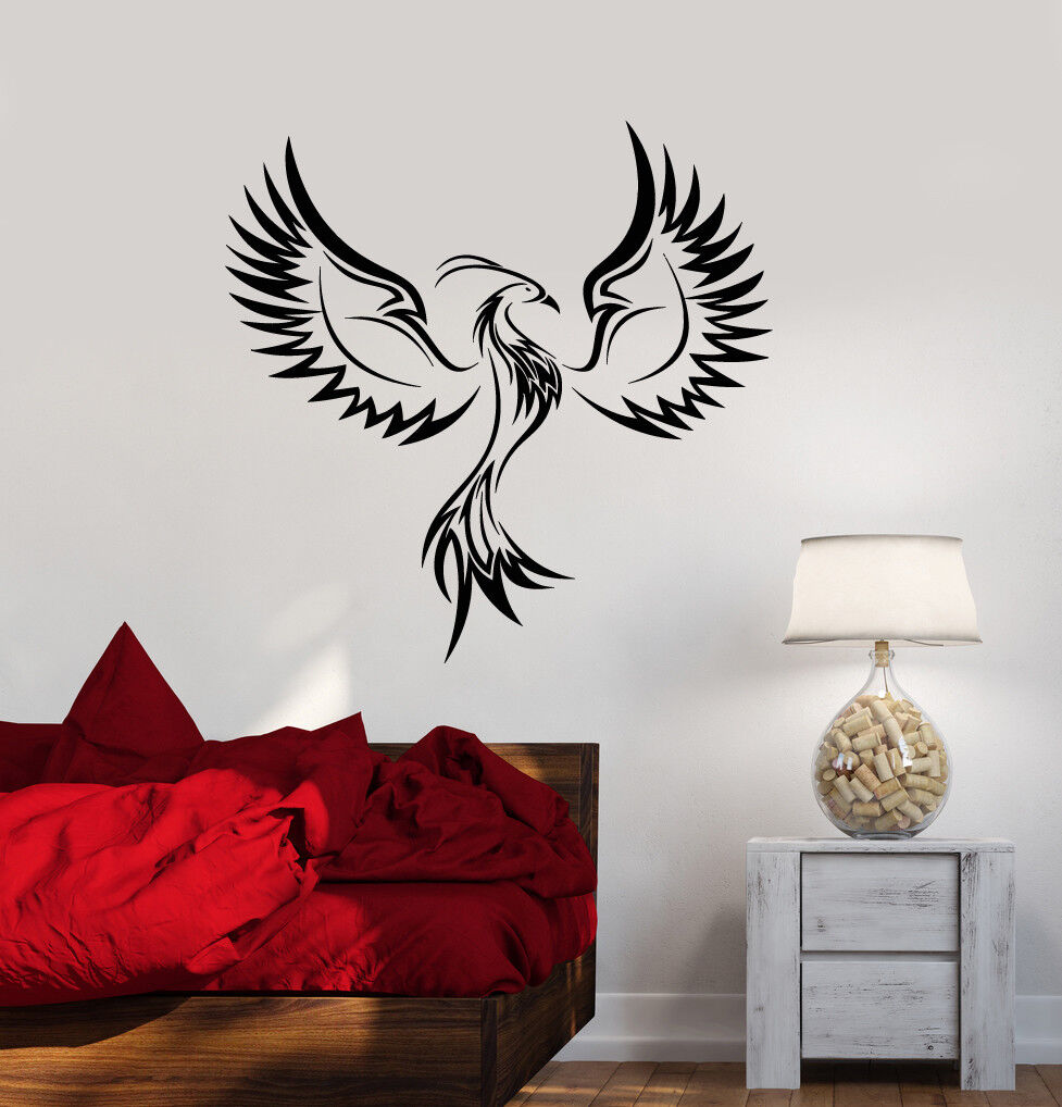 Wandtattoo Fantasie Phönix Vogel Abstrakt Ornament Vinyl Aufkleber (3130ig)