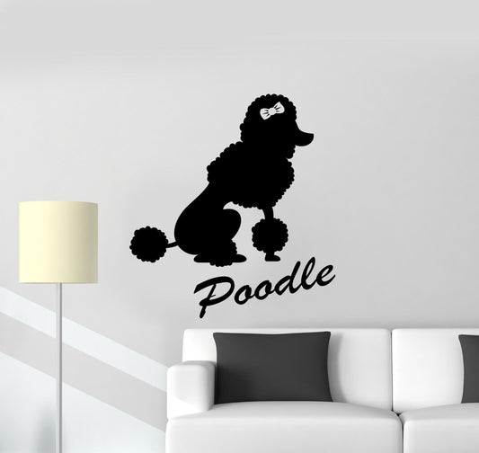 Vinyl Wall Decal Poodle Dog Logo Home Pet Animal Stickers (3140ig)