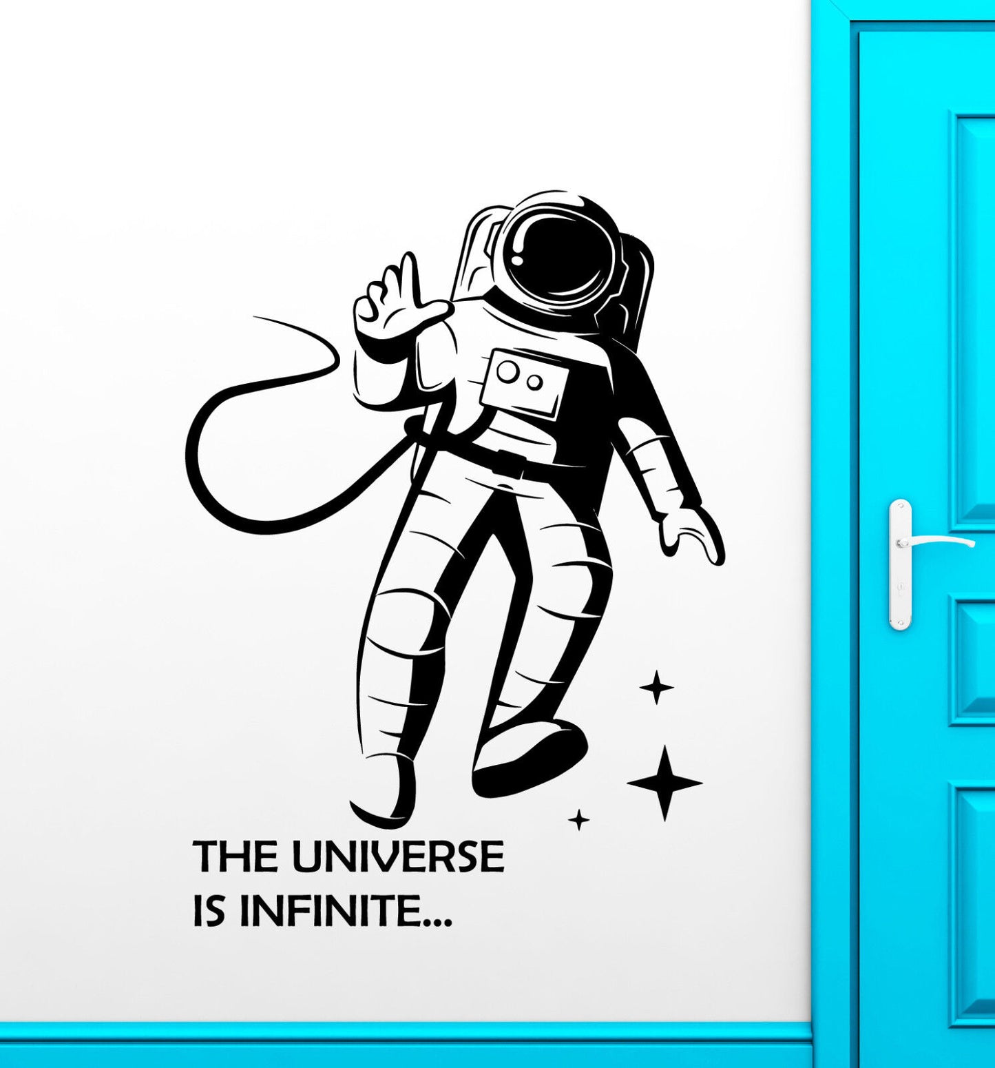 Vinyl Wall Decal Astronaut Spaceman Space Suit Quote Stickers (3149ig)