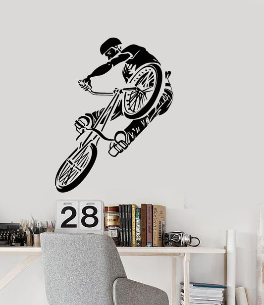 Vinyl Wall Decal Cycling Extreme Cyclist Teenager Room Decoration Sticker 3152ig