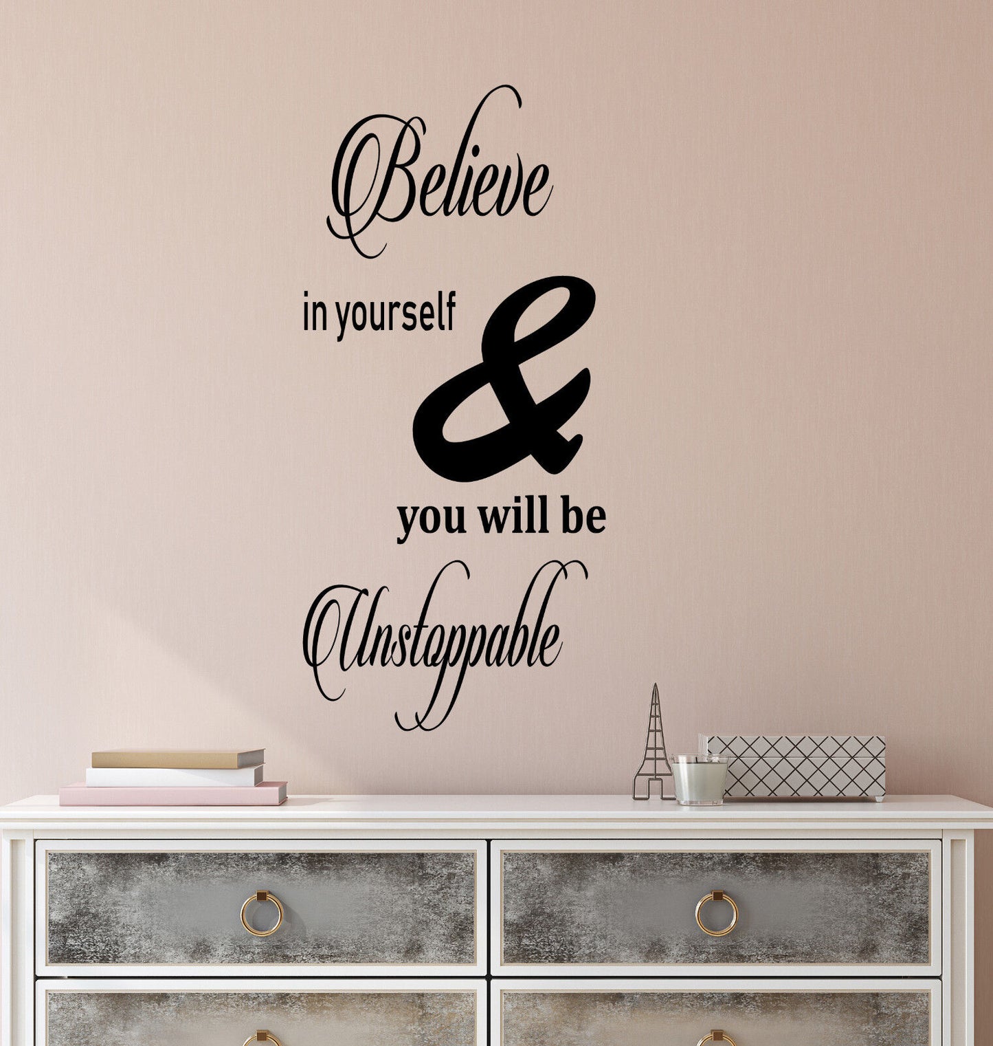 Wandtattoo Motivation Zitat Glaube an dich selbst Unstoppable Vinyl Aufkleber 3171ig