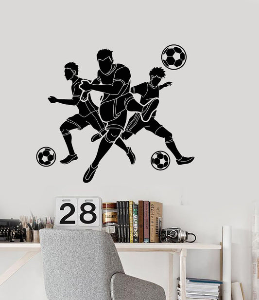 Vinyl Wall Decal Soccer Ball Game Sports Team Players Stickers (3183ig)