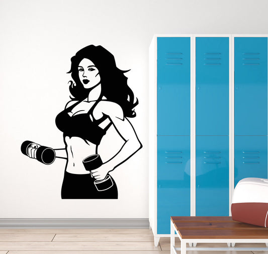 Autocollant mural en vinyle pour Fitness, salle de sport, beaux muscles du corps sexy (3203ig)