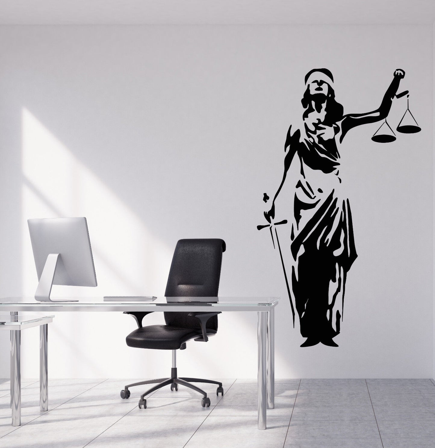 Vinyl Wall Decal Lady Justice Themis Court Of Justice Law Office Stickers 3220ig