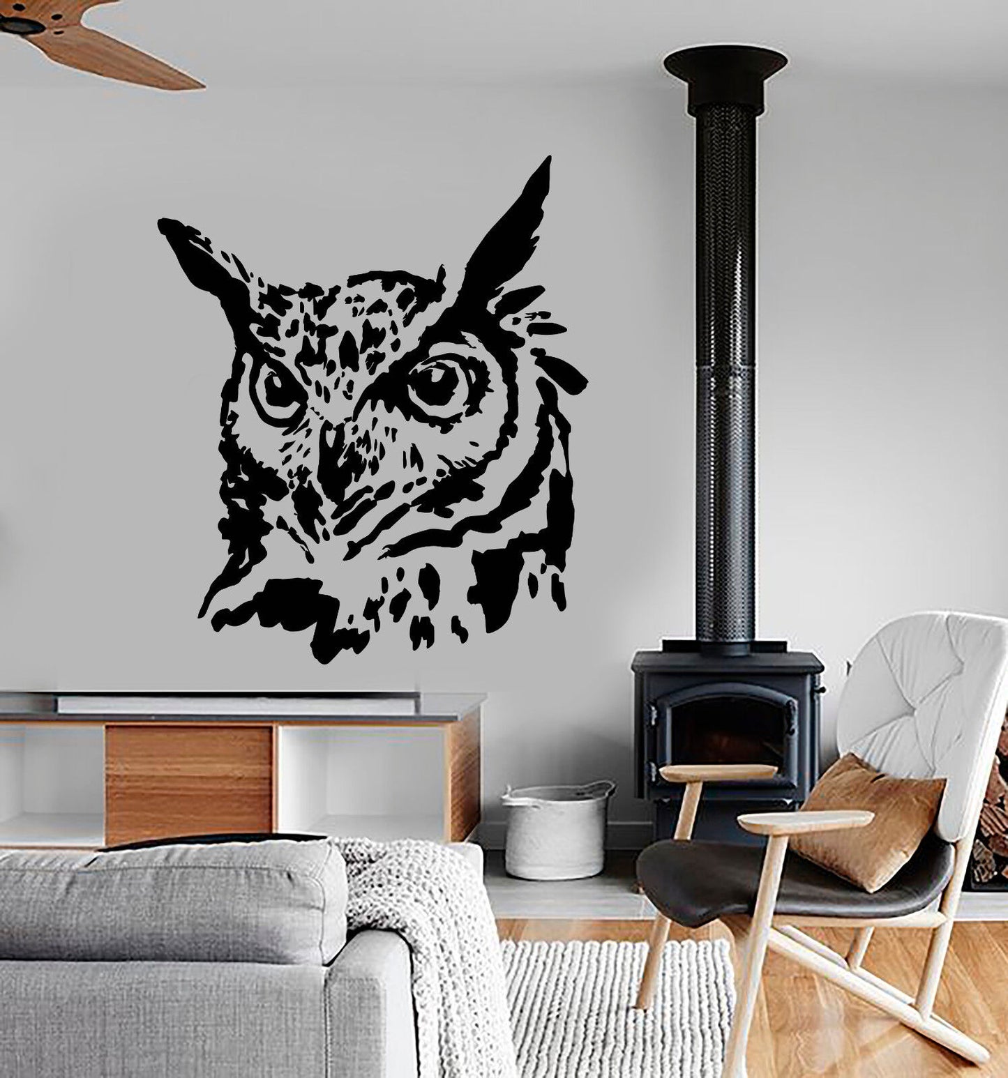 Vinyl Wall Decal Abstract Bird Head Owl Blot Stickers (3267ig)