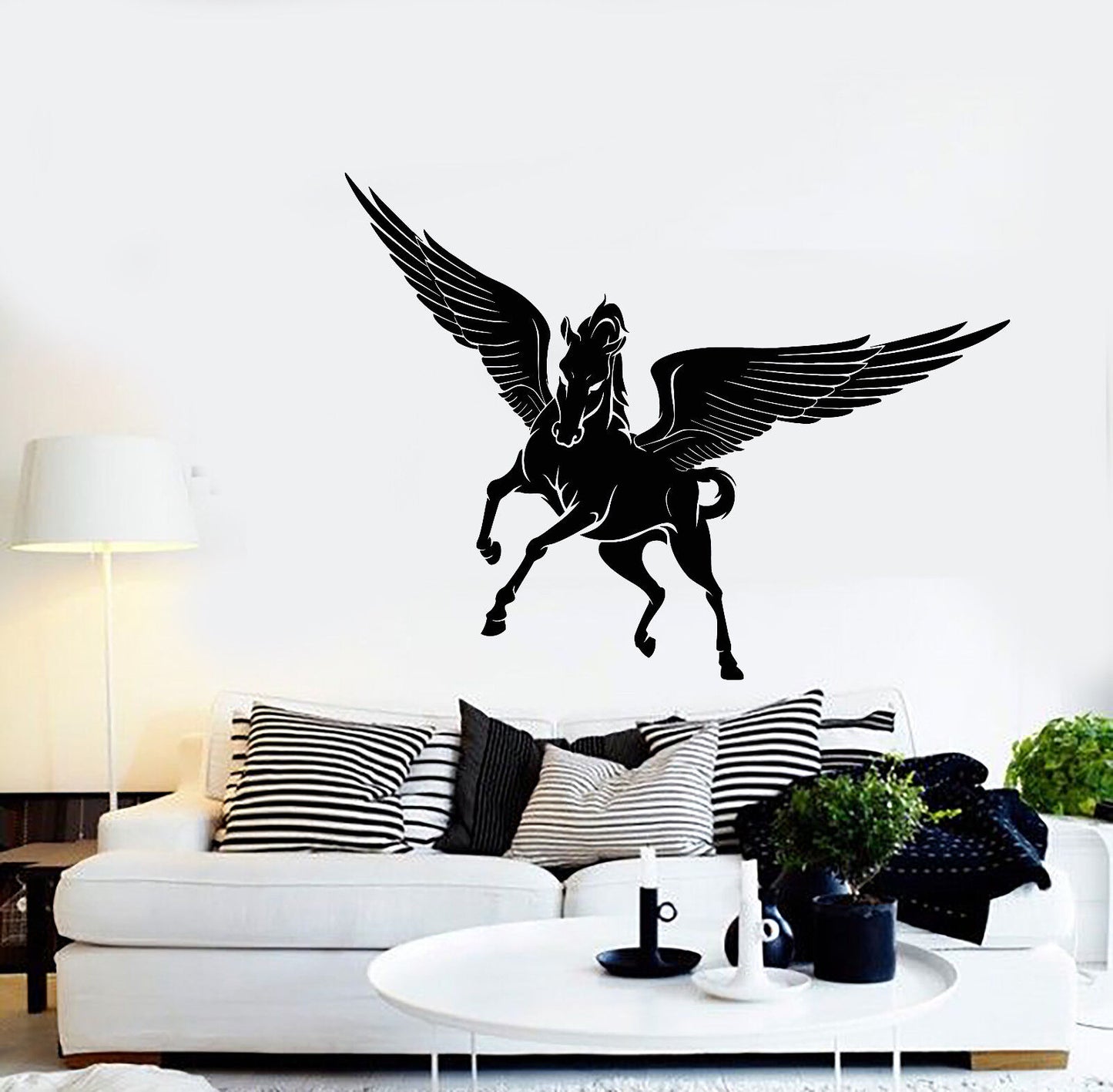 Autocollant mural en vinyle Fantasy Beast Pegasus Horse Wings (3297ig)